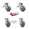 Service Caster 6 Inch Thermoplastic Rubber Caster Set with Roller Bearing 2 Brake 2 Swivel Lock SCC-TTL30S620-TPRRD-2-BSL-2 - alternate 3